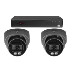 Dahua SPRO FULL NIGHT COLOR camera systeem complete set 2, 4MP met microfoon, vandaal proof IR bereik tot 30 Meter