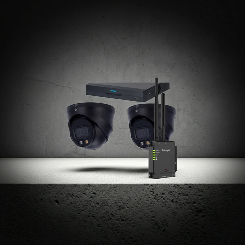 4MP / 4G Router – Full Night Color – AI IP Camera Met Nachtzicht Camerasysteem Plus – 2x Dome IP Camera