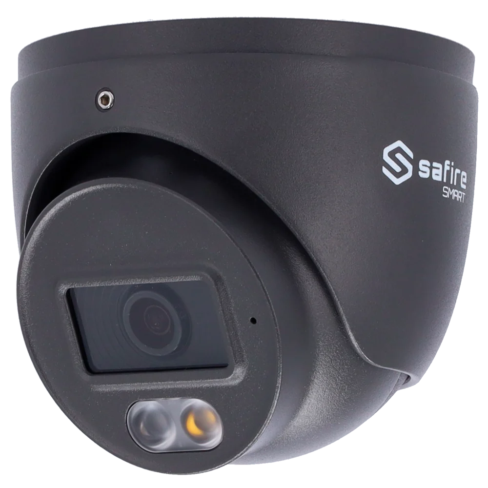 Safire 4MP Turret AI B1 – Dual light: LR+ 20 M Doelbereik- Ingebouwd Microfoon -SF-IPT010A-4B1-DL-GREY
