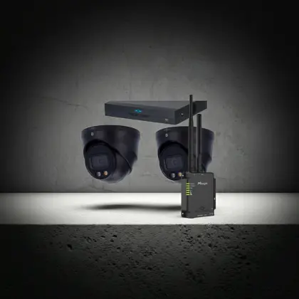 4MP / 4G Router – Full Night Color – AI IP Camera Met Nachtzicht Camerasysteem Plus – 2x Dome IP Camera