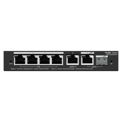 Reyee RG-ES206GS-P 4 PoE Ports + 2 Ports Rj45 + 1 SFP Combo Ports - foto 2