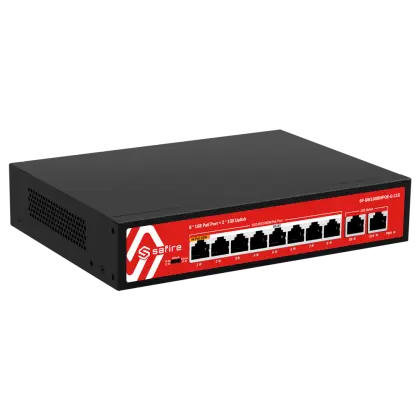 Safire SF-SW1008HIPOE-G-115 – 8-Poorts Hi-PoE Switch + 2 Gigabit Uplinks, 120W, 10/100/1000 Mbps - foto 2