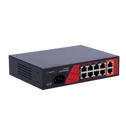 Safire SF-SW1008HIPOE-H-120 – 8-Poorts Hi-PoE Switch + 2 Gigabit Uplinks, 120W, PoE Waakhond - foto 4