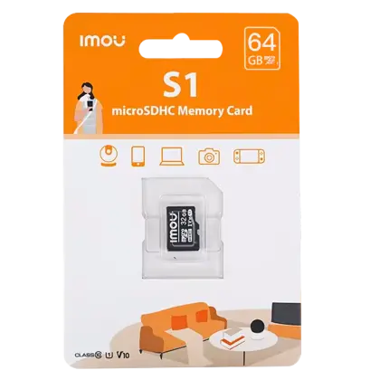 SD Kaart 64GB – micro kaart – Class 10 – ST2-64-S1-IMOU - foto 2
