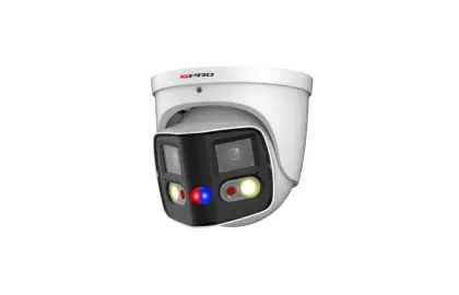 Spro 2x4MP AI Dual – Panoramisch- Full night color – 2 weg audio – Turret IP Camera DHIPD40-LR-DUO