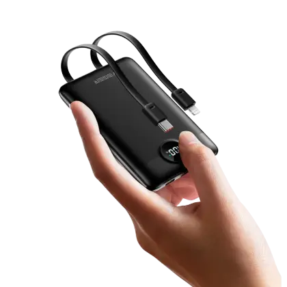 VEGER VG-W1170 – Powerbank 10000mAh met LCD, Ingebouwde Kabels (USB-C & Lightning), Snelladen, 3 Devices - foto 5