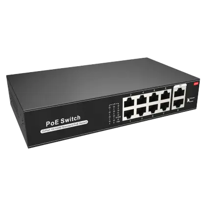 X-Security SW1008POE-100-E – 8-Poorts PoE Switch + 2 Uplink, 100 Mbps, AI VLAN & CCTV Extend (100W) - foto 3