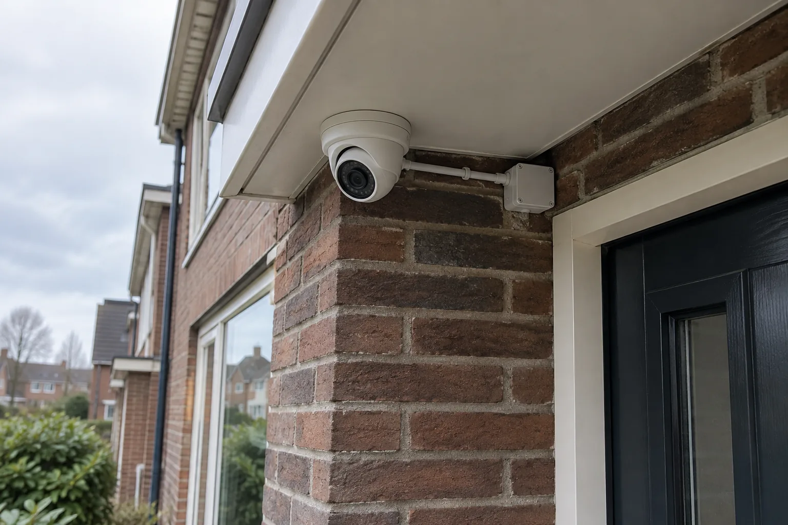 Nette kabelafwerking op een Nederlandse bakstenen gevel