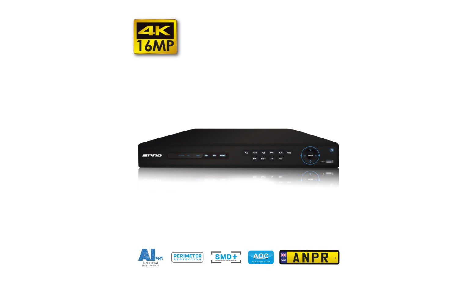 SPRO NVR - 16 poort - PoE - DHIPNVR16-A7 16XPOE