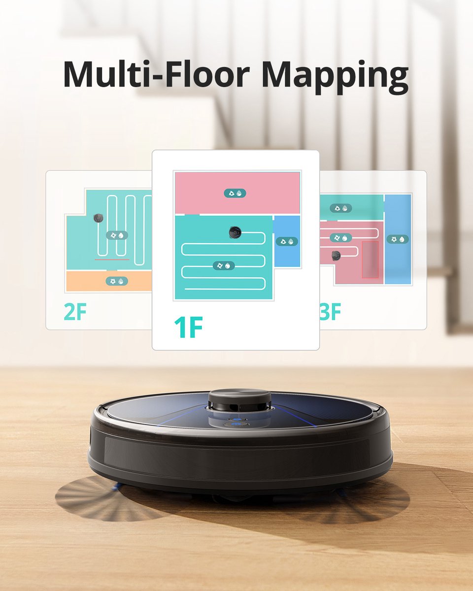 Eufy Clean RoboVac L35 Hybrid - Robotstofzuiger en dweil - 3.200 Pa - lasernavigatie - Multi Floor Mapping - Afbeelding 5